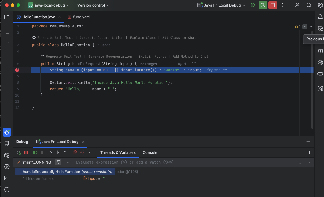 Java breakpoint