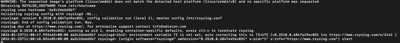 Syslog container